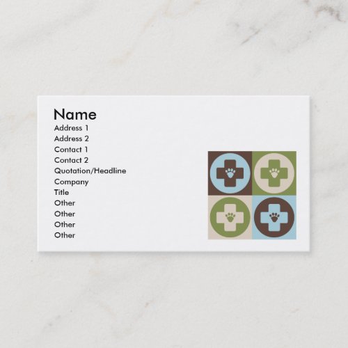 Pop Art Veterinary Medicine Business Card Template