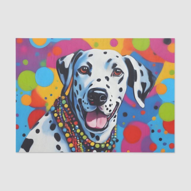 Pop Art Vibrant Dalmatian Tissue Paper (Front)