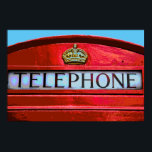 Pop Art Vintage London City Red Telephone Booth Poster<br><div class="desc">Travel Art Photos of Symbols of World's Famous Capital Cities - Symbols of London: Legendary City Memories - London City Red Telephone Box</div>