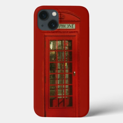 Pop Art Vintage London City Red Telephone Box iPhone 13 Case