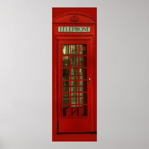 Pop Art Vintage London City Red Telephone Box Poster