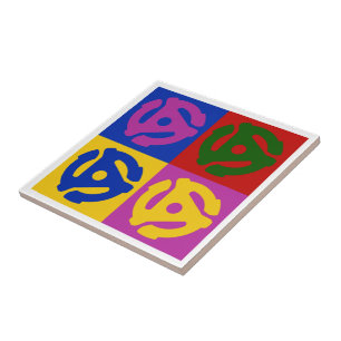 Pop Art Vinyl Record 45 RPM Insert Ceramic Tile