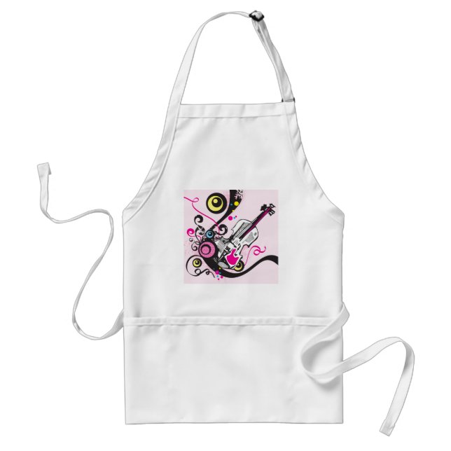 Pop Art Violin Abstract Musical Punk Rock Adult Apron (Front)