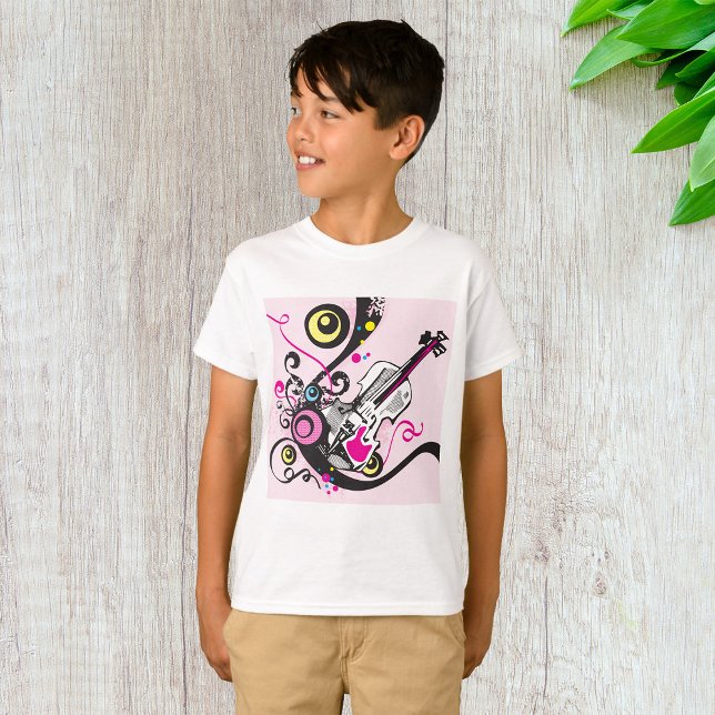 Pop Art Violin Abstract Musical Punk Rock T-Shirt (Creator Uploaded)