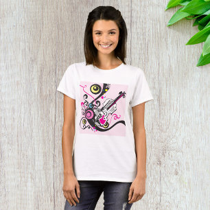 Pop Art Violin Abstract Musical Punk Rock T-Shirt