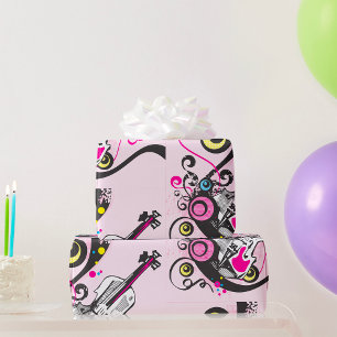 Pop Art Violin Abstract Musical Punk Rock Wrapping Paper