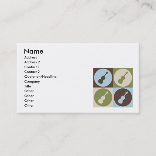 Customizable Pop Art Violin Business Card Template