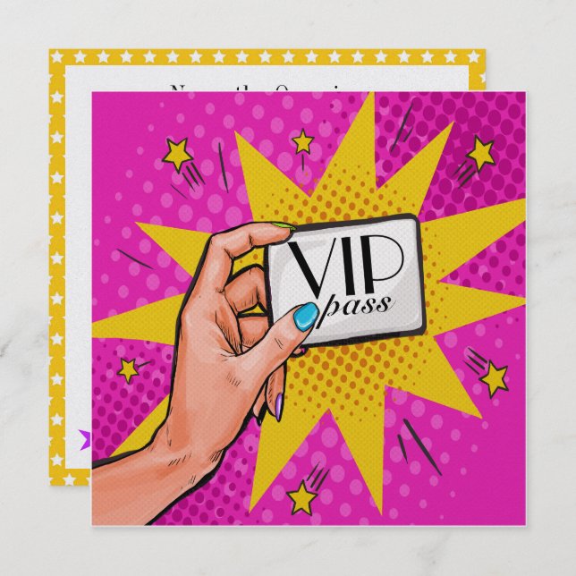 Pop Art VIP Invitation (Front/Back)