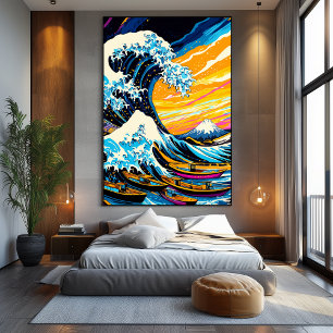 Pop Art Vision of The Great Wave Canvas Print