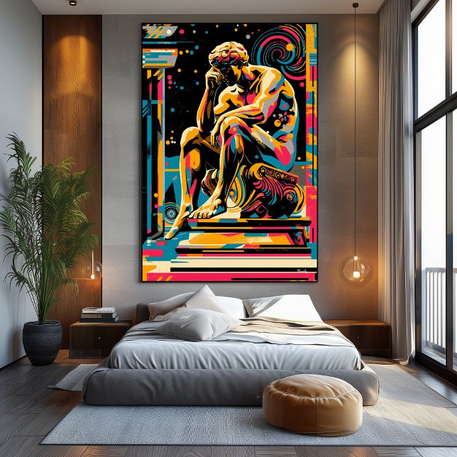 Pop Art Vision of The Thinker Canvas Print (Creator Uploaded)