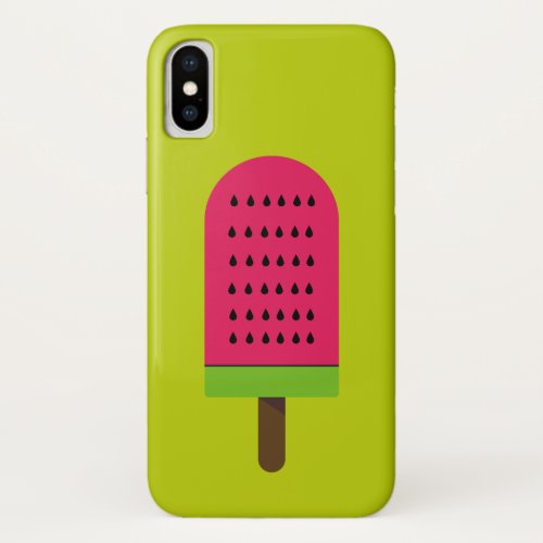 Pop Art watermelon cute fruit popsicle iPhone XS Case