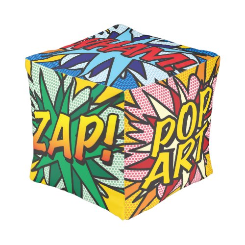 POP ART WHAM BANG ZAP POW SPLAT Colorful Fun Pouf