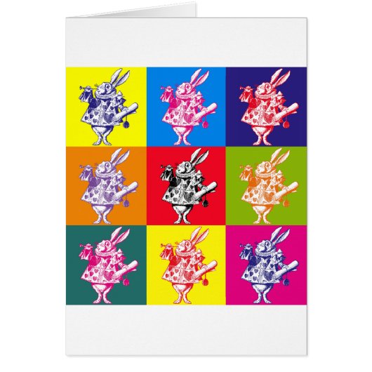 Pop Art White Rabbit Cards (Front)