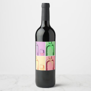 Pop Art Wine Bottles Wine Label