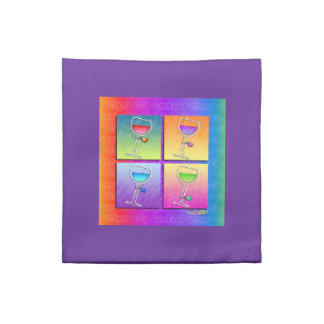 Pop Art WINE Cocktail or Dinner NAPKINS