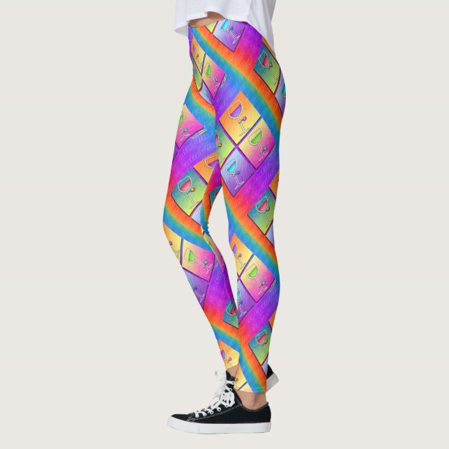 POP ART WINE LEGGINGS (Left)
