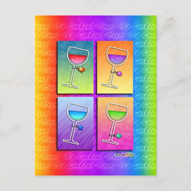 POP ART WINE POSTCARD (Front)