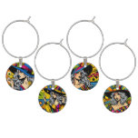 Pop Art Witch Comic Style Halloween Illustration Wine Charm