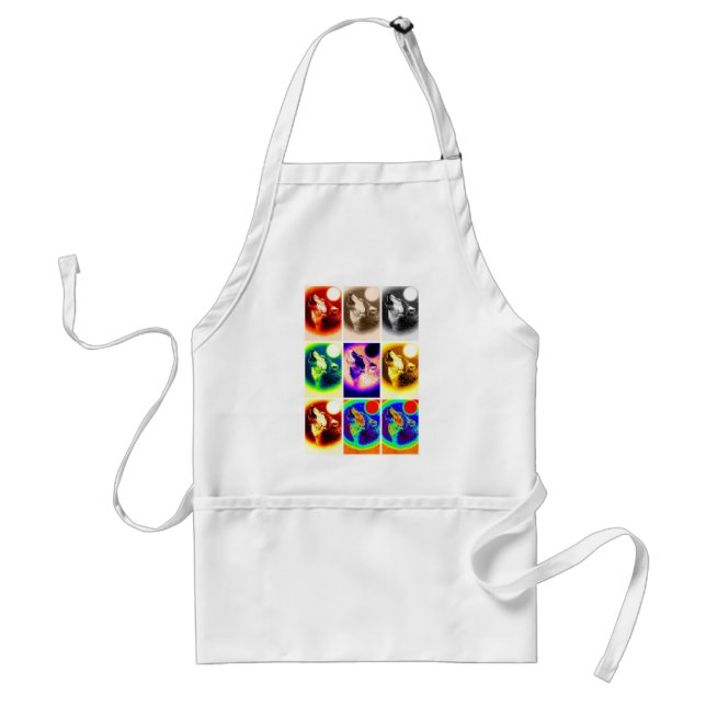 Pop Art Wolf Adult Apron (Front)