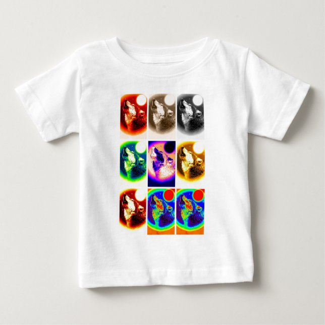 Pop Art Wolf Baby T-Shirt (Front)