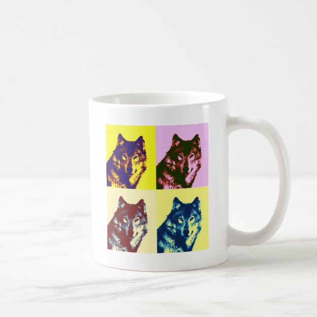 Pop Art Wolf Coffee Mug (Right)