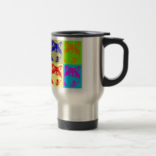 Pop Art Wolf Eyes Travel Mug