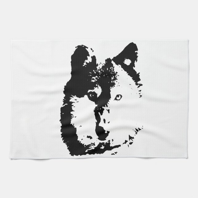 Pop Art Wolf Kitchen Towel (Horizontal)