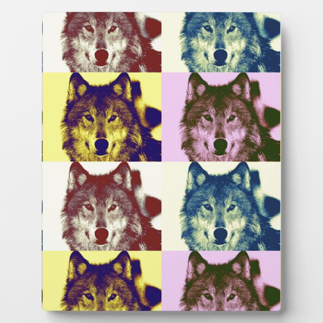 Pop Art Wolf Plaque (Front)