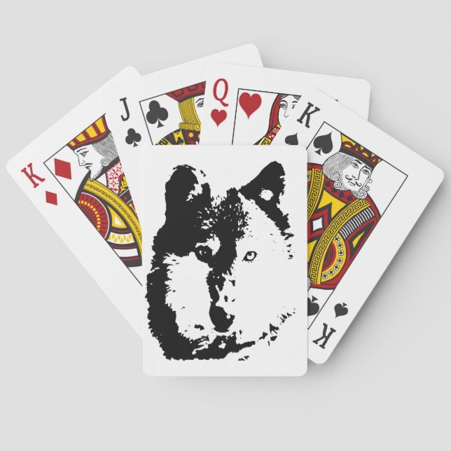 Pop Art Wolf Poker Cards (Back)