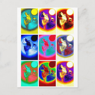 Pop Art Wolf Postcard