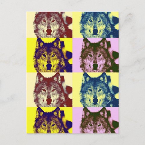 Pop Art Wolf Postcard
