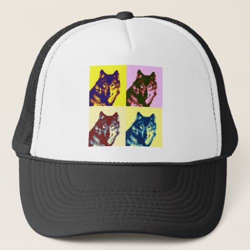 Pop Art Wolf Trucker Hat