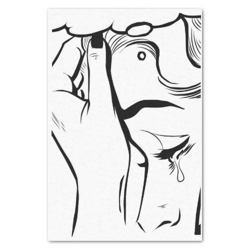 Pop Art Woman Crying Tissue Paper