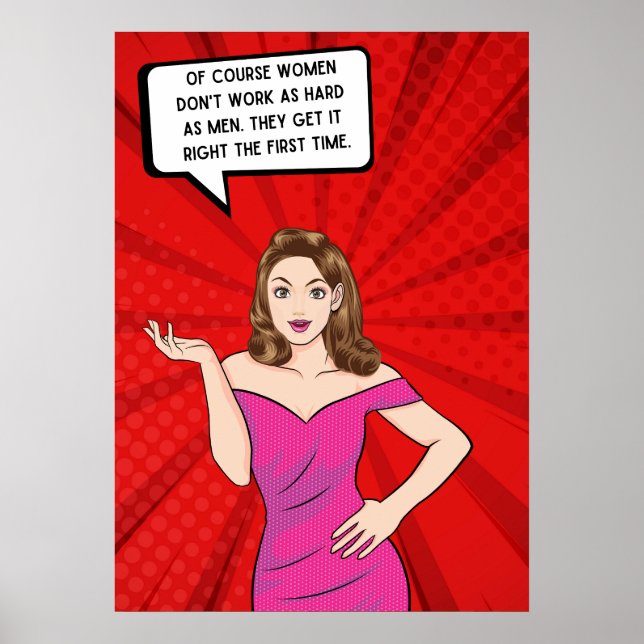 Pop Art Woman Funny Sassy Sarcastic Saying Poster (Front)