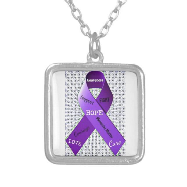 Pop Art Words of Hope Silver Plated Necklace (Front)