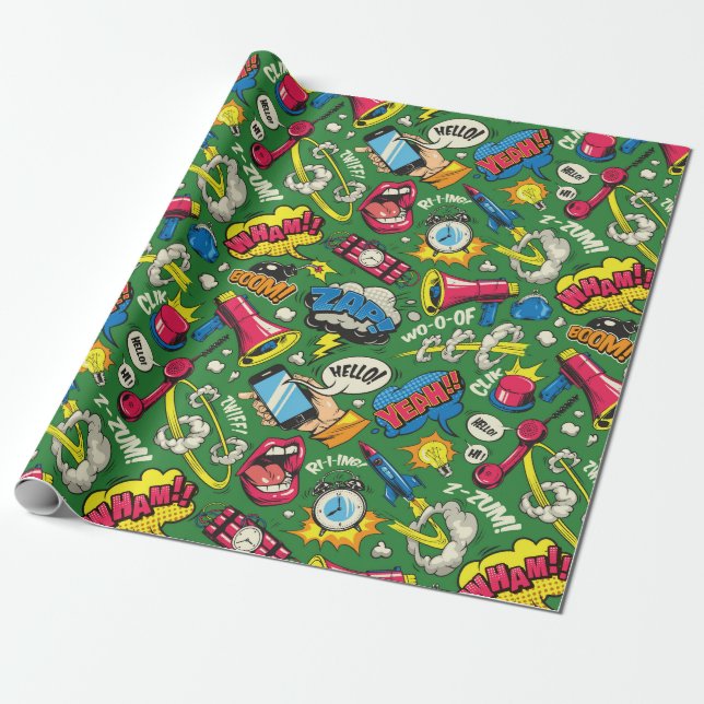 Pop Art Wrapping Paper (Unrolled)