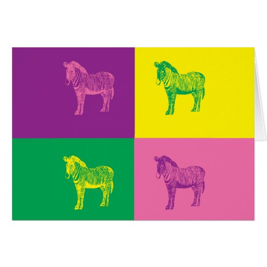 Pop Art Zebra Cards (Front Horizontal)