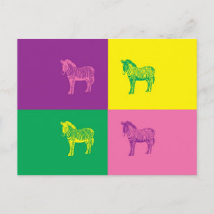 Pop Art Zebra Postcard