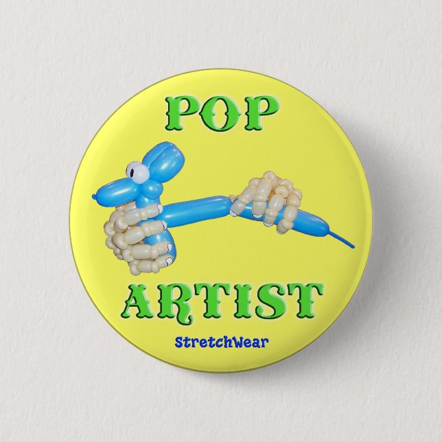 Pop Artist Balloon Dog Pinback Button (Front)