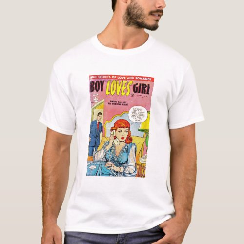 Pop Arts _ Romance _ Boy Loves Girl _ Phone Call T_Shirt