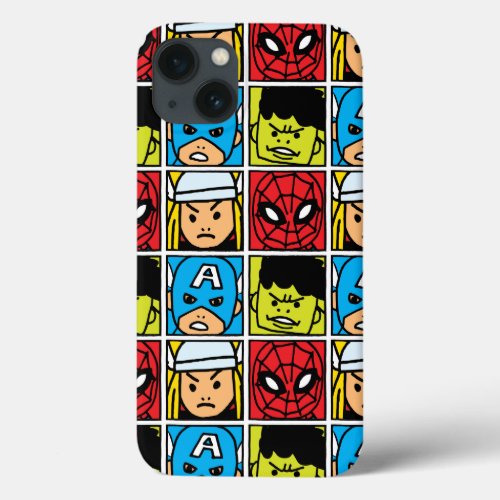 Pop Avengers Character Block Pattern iPhone 13 Case