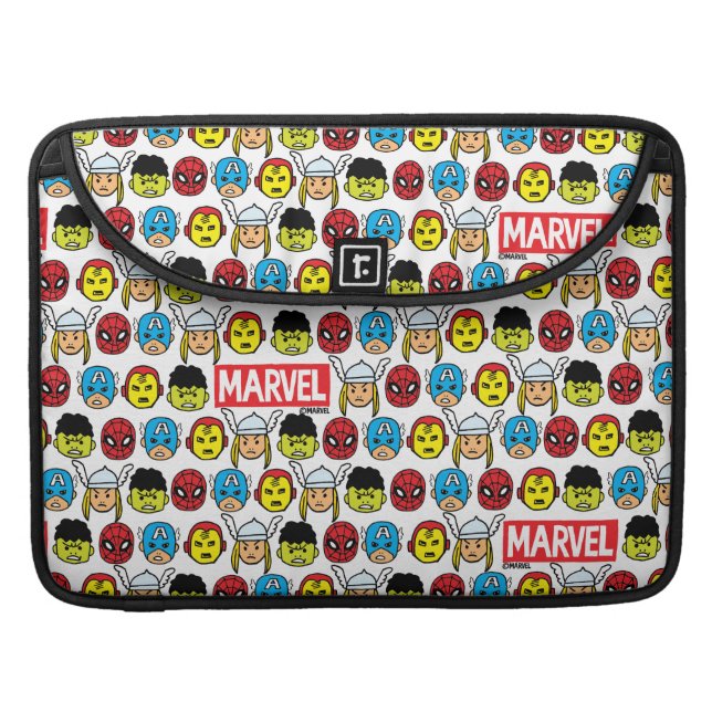 Pop Avengers Character Head Pattern MacBook Pro Sleeve (Front Closed)