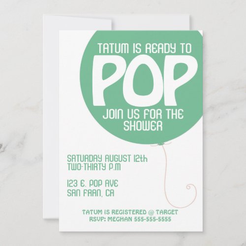 POP Baby Shower Invitation