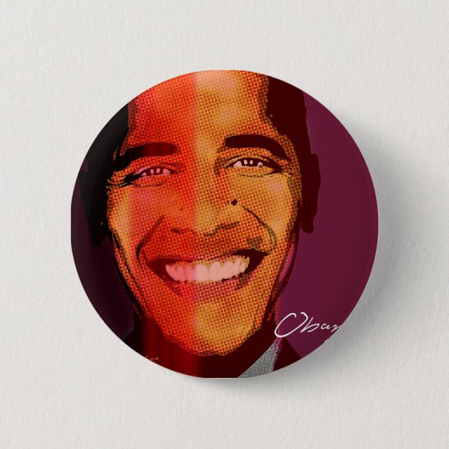 Pop_Barack_Obama Pinback Button (Front)