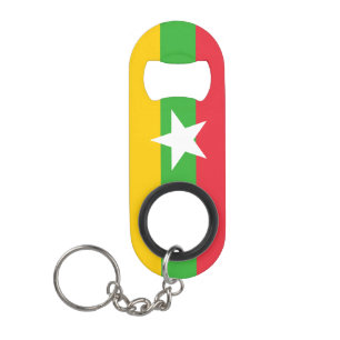 Pop Bottles with Myanmar Pride Patriotic Keychain Bottle Opener