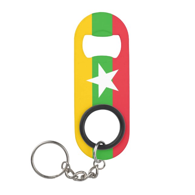 Pop Bottles with Myanmar Pride Patriotic Keychain Bottle Opener (Front)