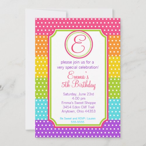 Pop Candy Birthday Invitations