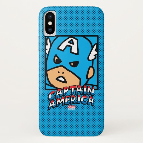 Pop Captain America Character Block with Logo iPhone X Case