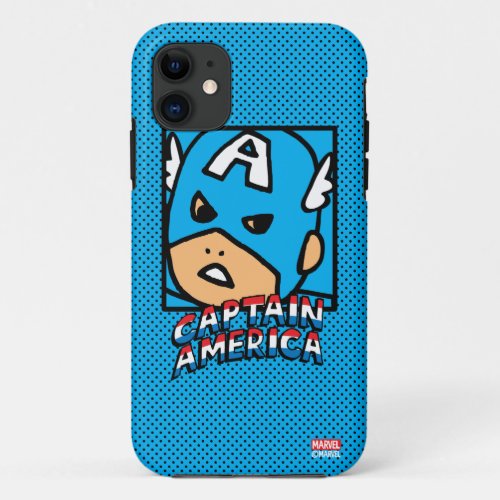 Pop Captain America Character Block with Logo iPhone 11 Case