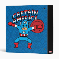 Captain America Retro Comic Book Pattern 3 Ring Binder